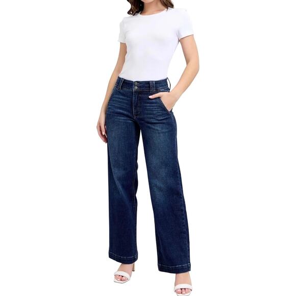 Judy Blue Denim - Judy Blue Women’s SZ 18W High Waisted Wide Leg Trouser Jeans BRAND NEW NWT